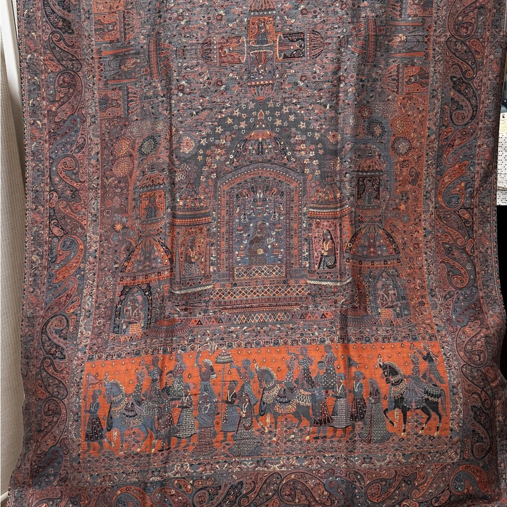 Mughal Inspired Design , Gold Thread Work ,Fine Quality ,Pure Pashmina, Kani Sha View 5